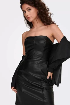 Only Blusoes E Casacos-Jaqueta De Couro Sintetico