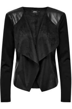 Only Blusoes E Casacos-Jaqueta De Couro Sintetico