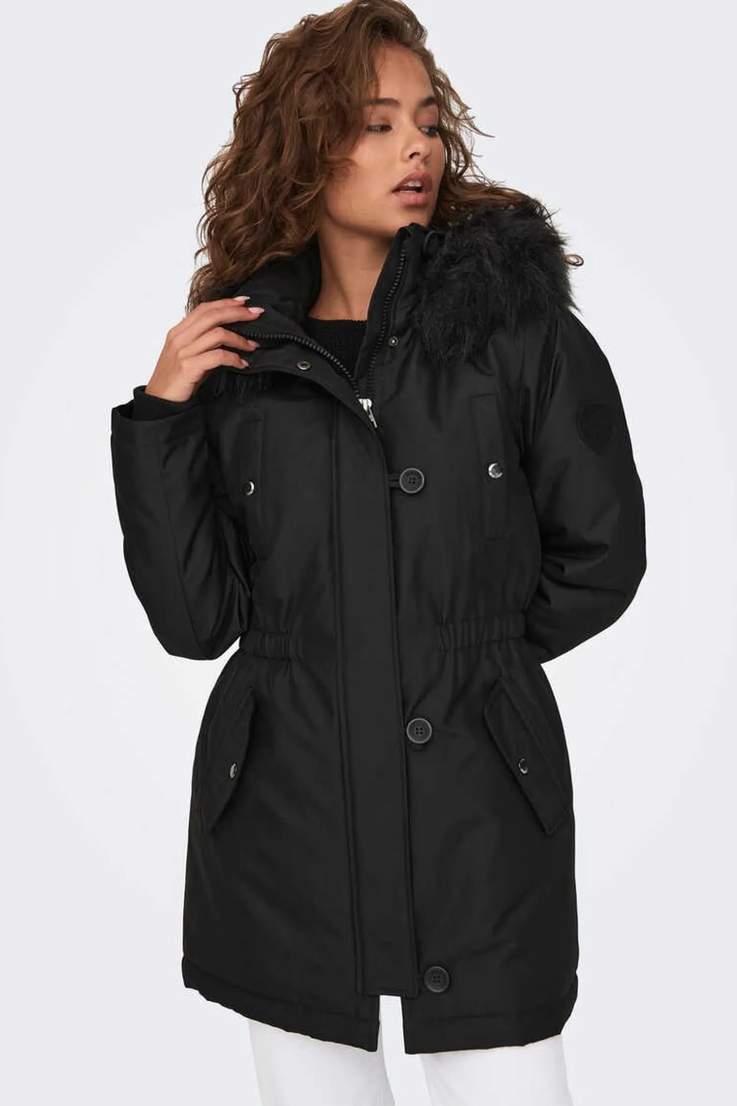 Only Sobretudos E Parkas-Jeans Cintura Media Perna Larga