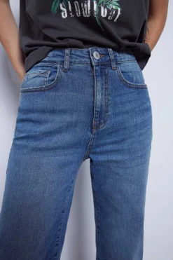 Slowlove Jeans-Jeans Direitos Crop