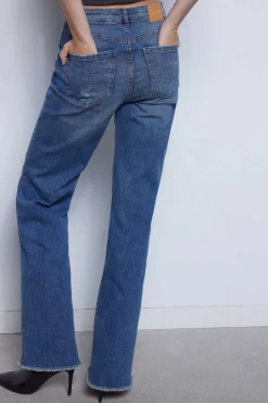 Slowlove Jeans-Jeans Direitos Crop