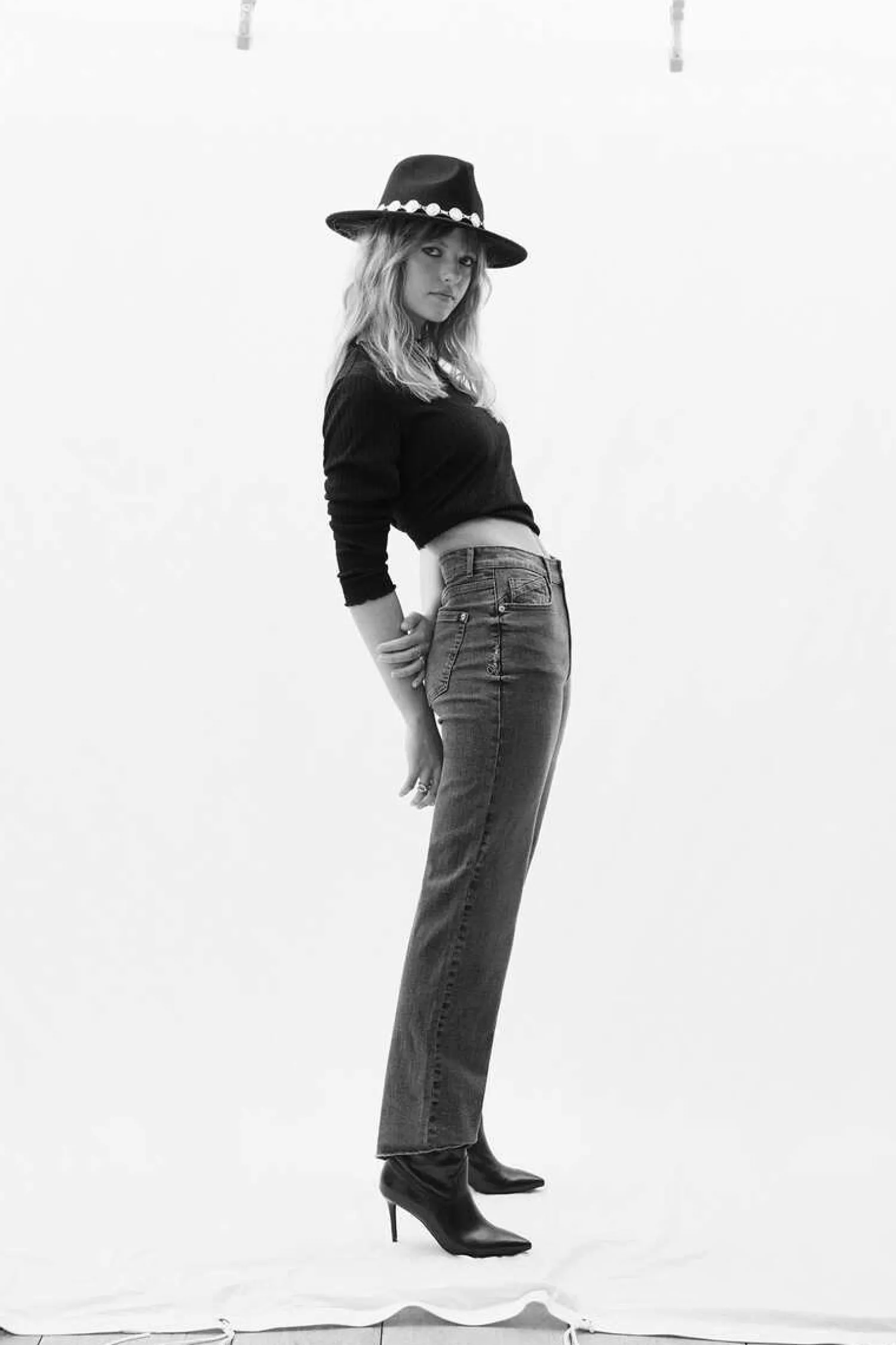 Slowlove Jeans-Jeans Direitos Crop