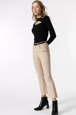 Tiffosi Calcas-Jeans Megan Cropped Flare Cintura Alta Metalica