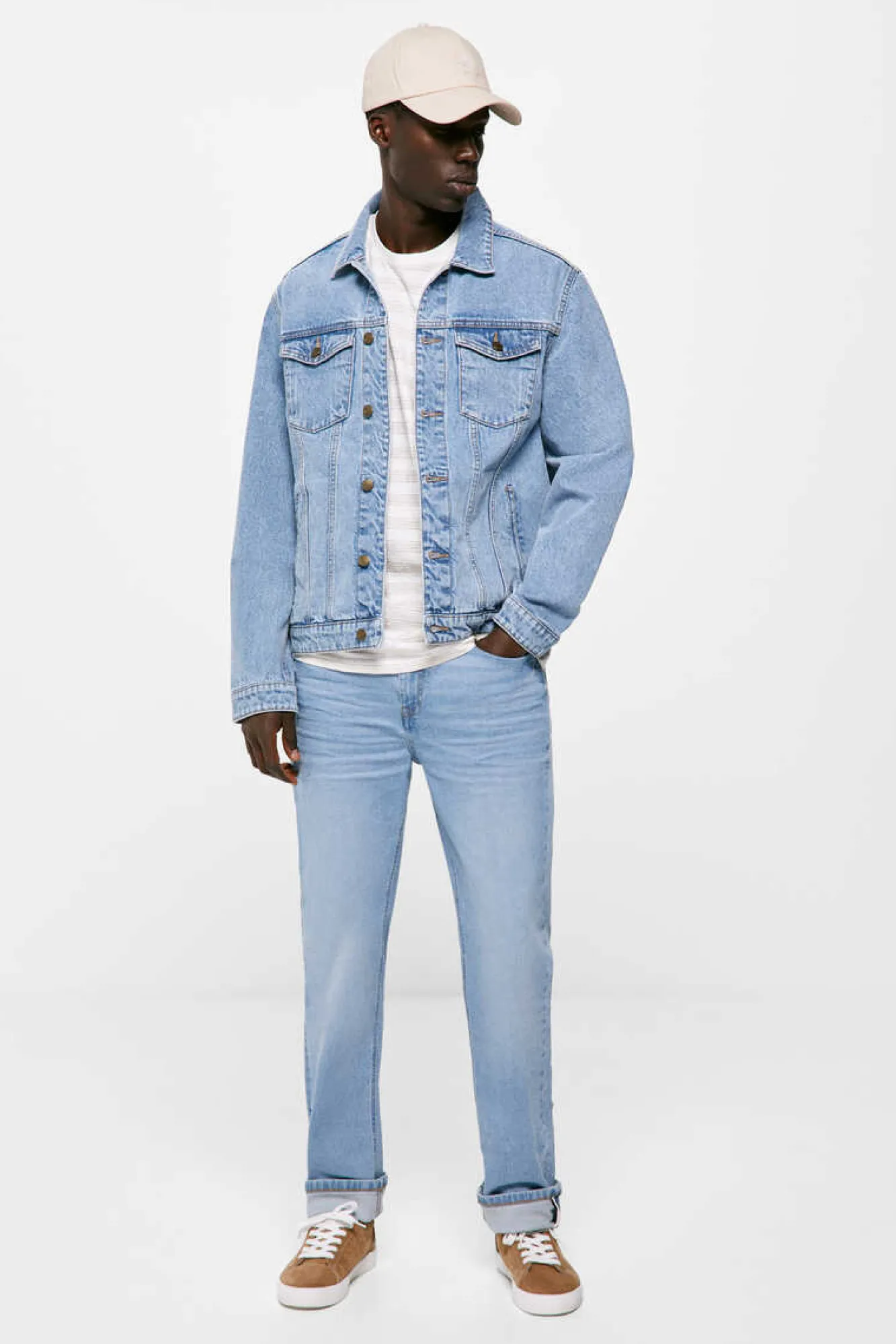 Springfield Jeans Regular Lavagem Clara Azul Indigo Outlet