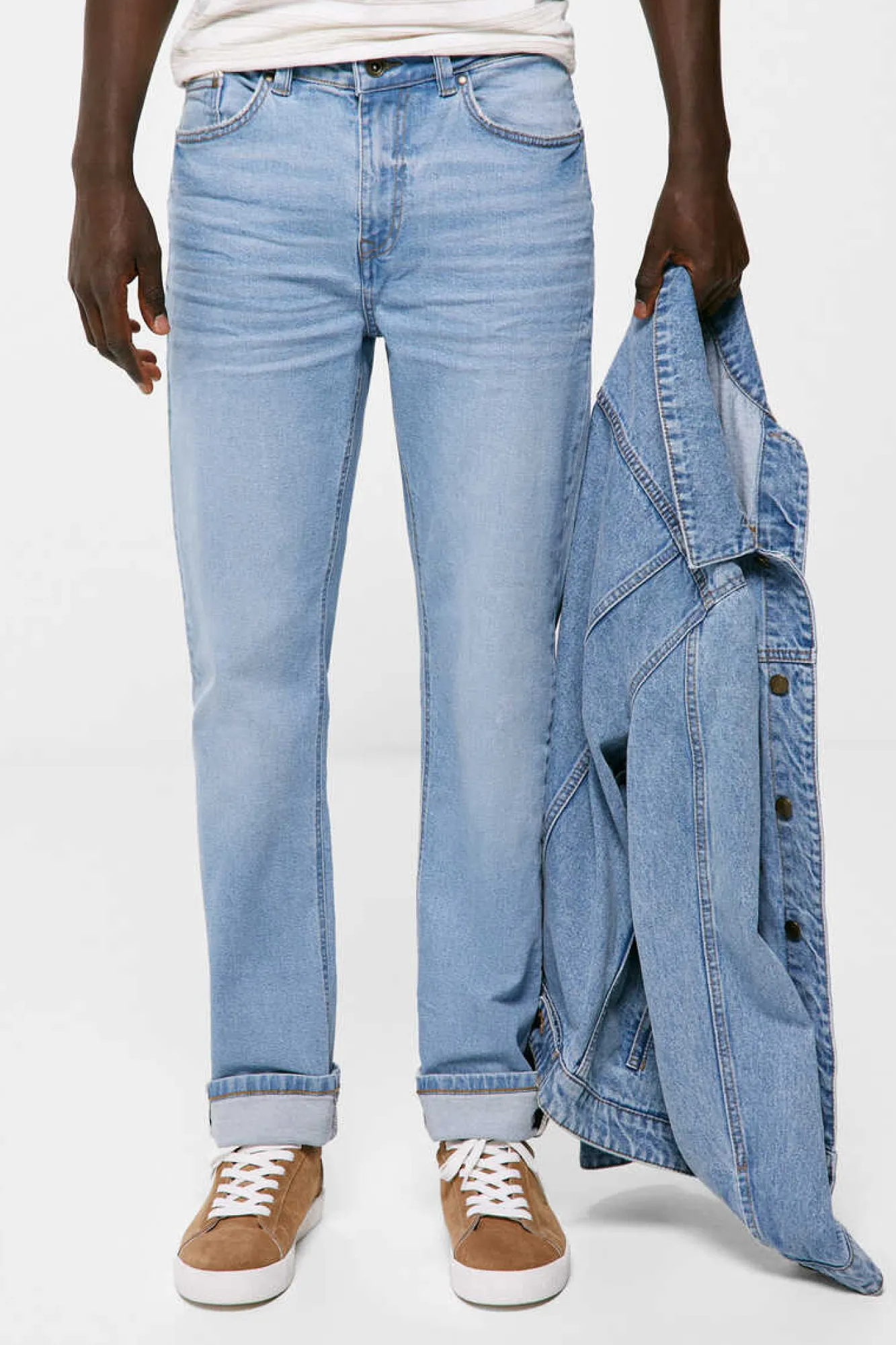 Springfield Jeans Regular Lavagem Clara Azul Indigo Outlet