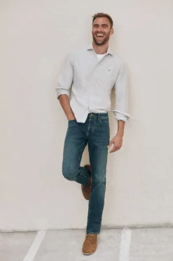 Ooto Jeans Slim Lavagem Escura Azul Outlet