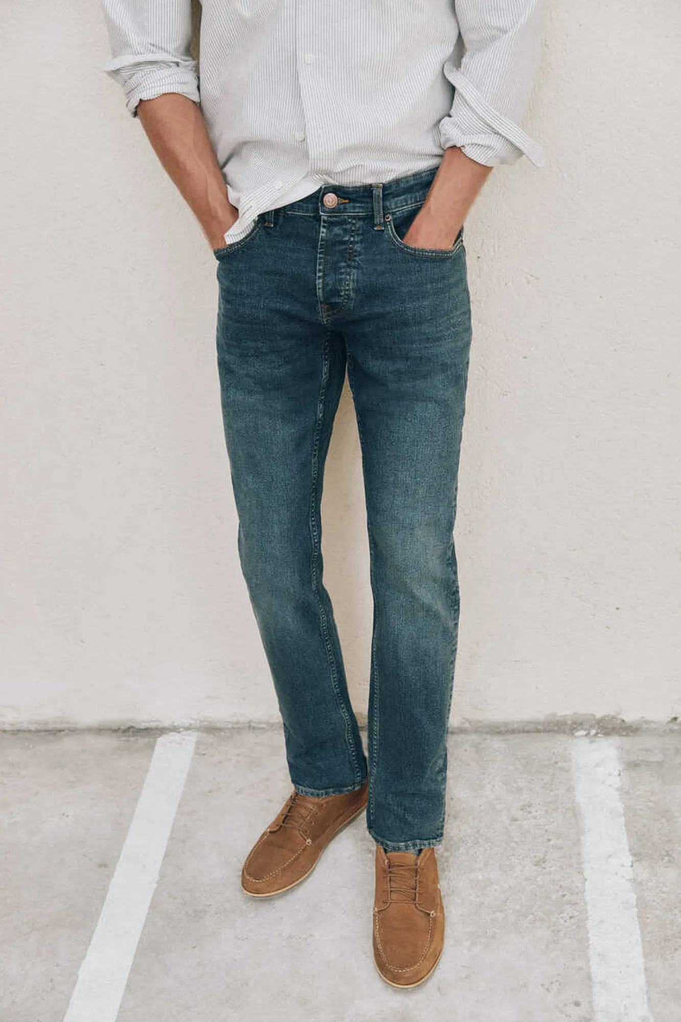 Ooto Jeans Slim Lavagem Escura Azul Outlet