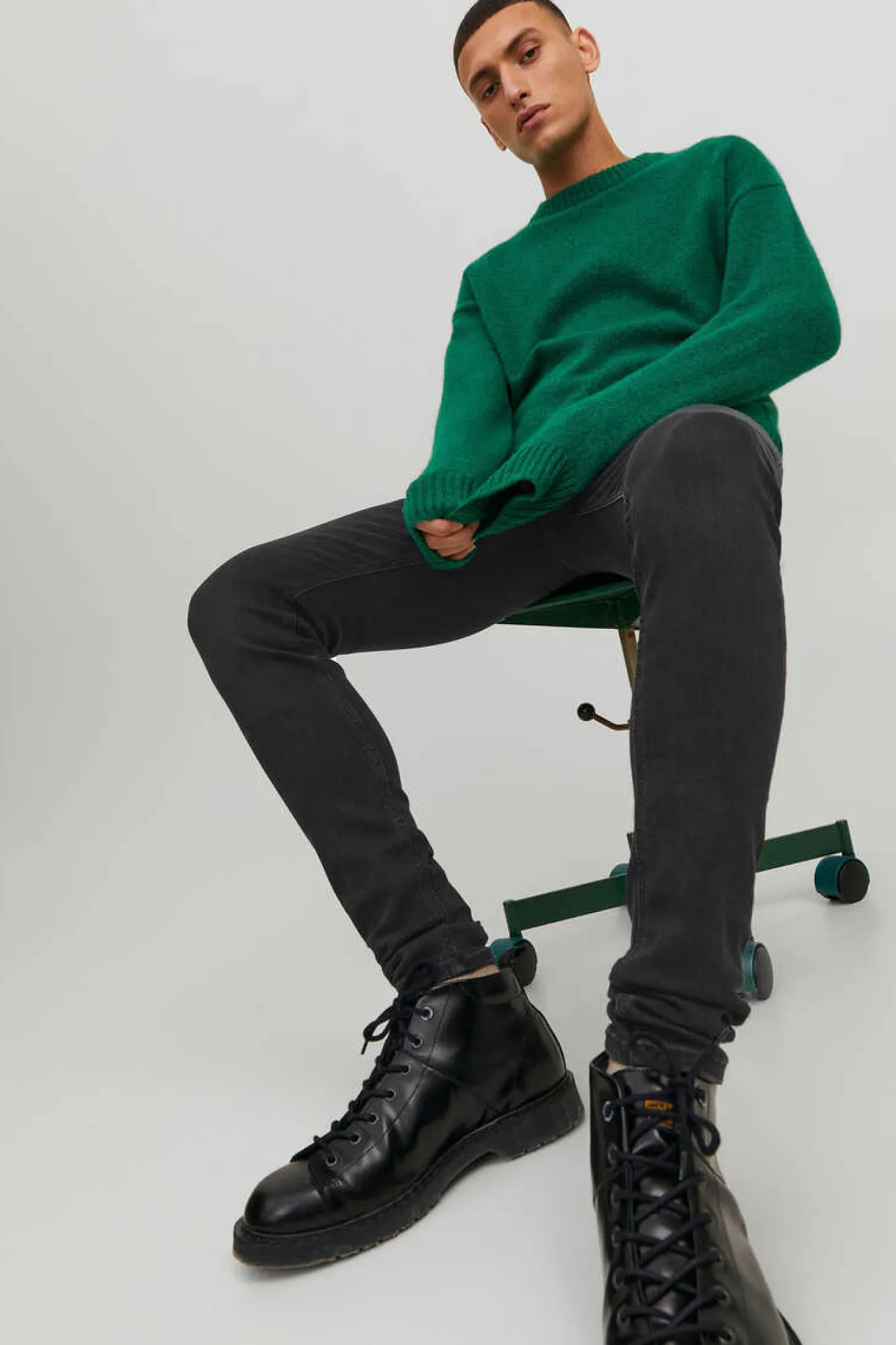 Jack & Jones Jeans Tom Spray On Fit Preto Outlet