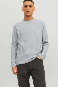 Jack & Jones Jersey De Malha Fina Cinza Clearance