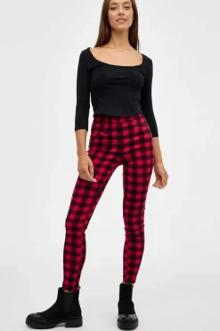 Inside Calcas-Leggings Cintura Subida Quadrados