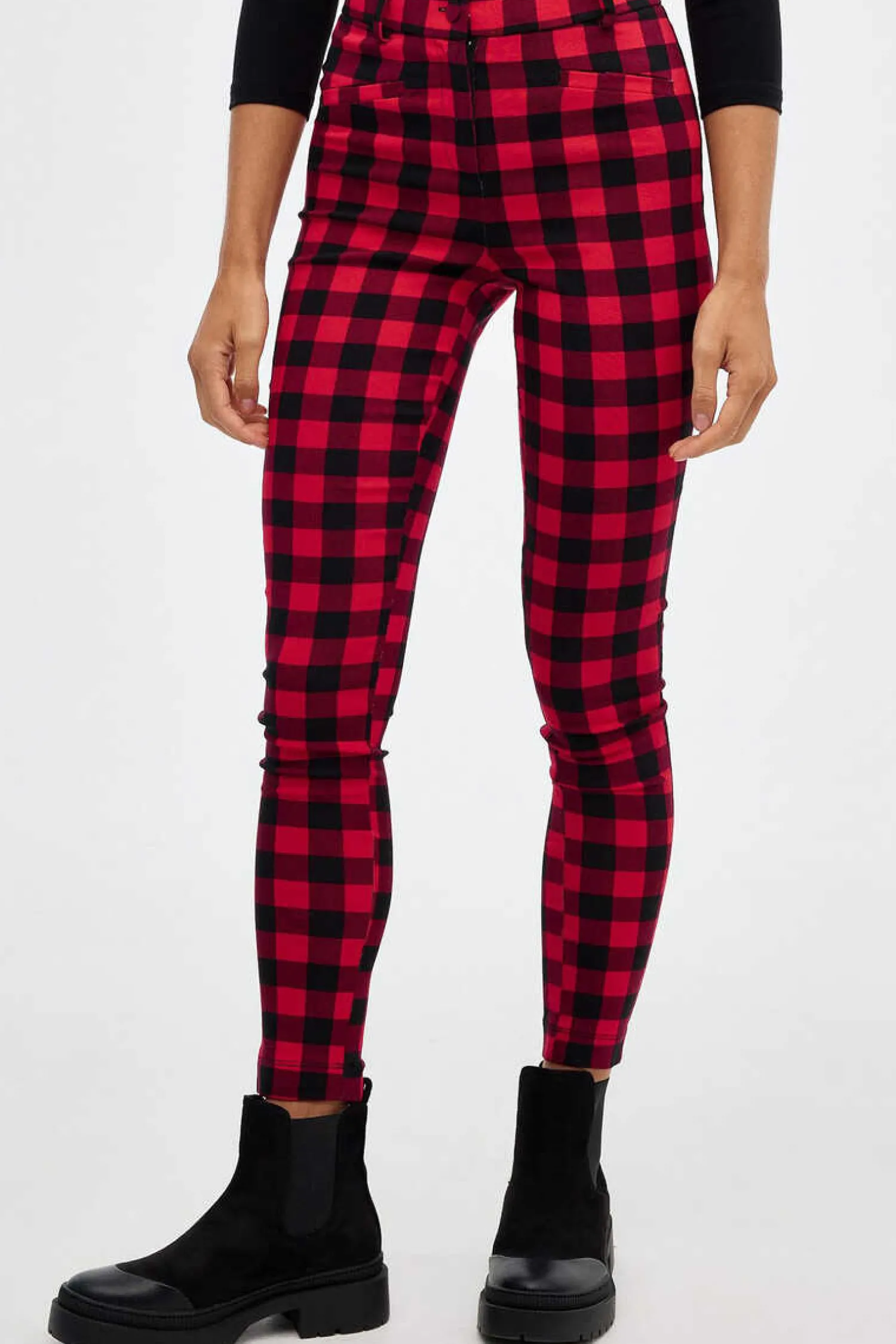 Inside Calcas-Leggings Cintura Subida Quadrados