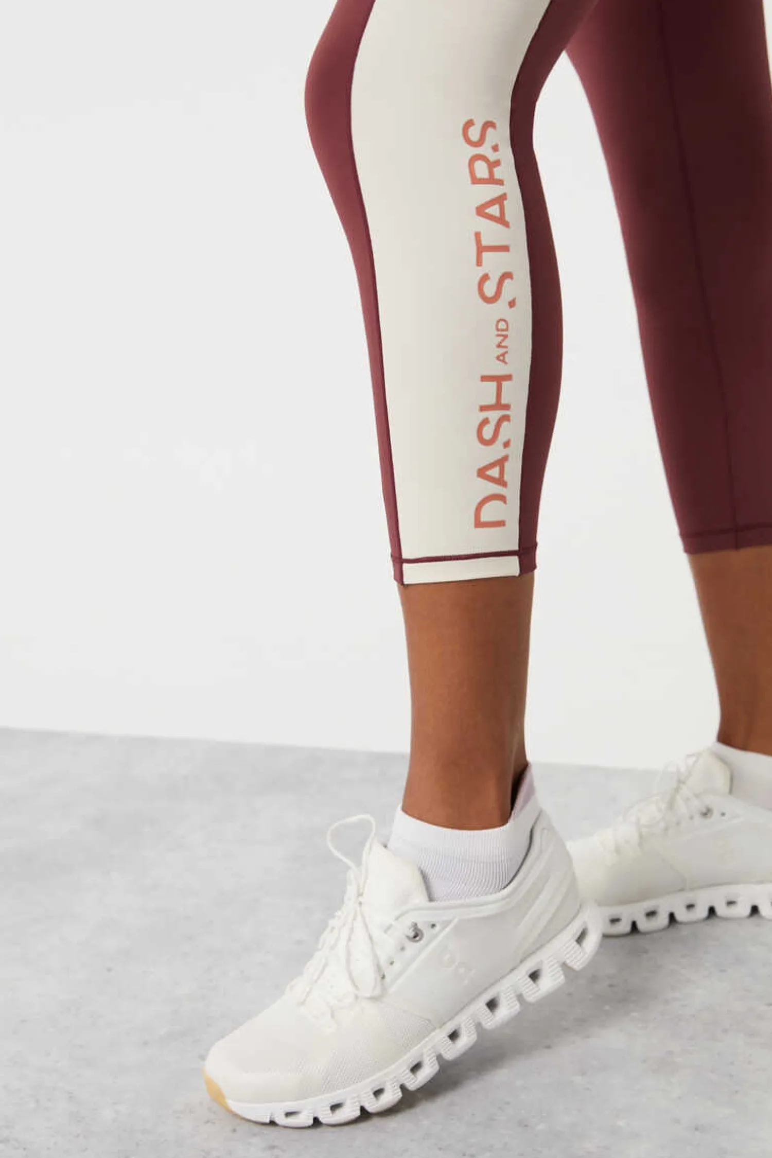 Dash and Stars Calcas-Leggings Crop Color Block Grena 4D Stretch