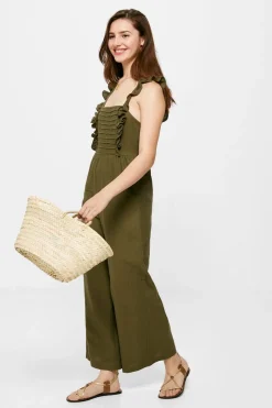 Springfield Vestidos E Macacoes-Macacao Plissado Algodao