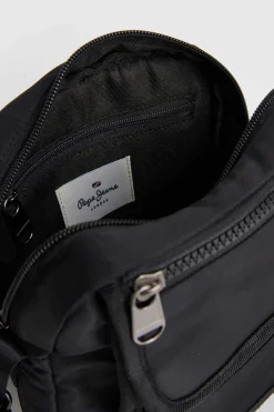 Pepe Jeans Mala De Tiracolo Duplo Compartimento Preto Discount