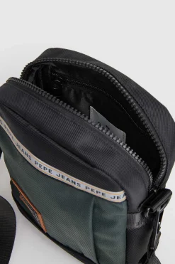 Pepe Jeans Mala De Tiracolo Tecido Combinado Verde Outlet