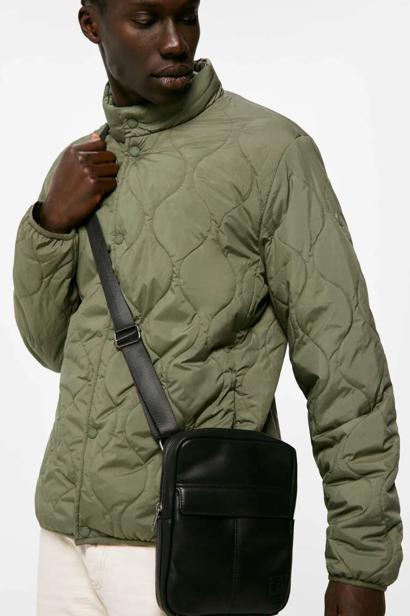 Springfield Mala Media Cruzada Efeito Pele Preto Discount