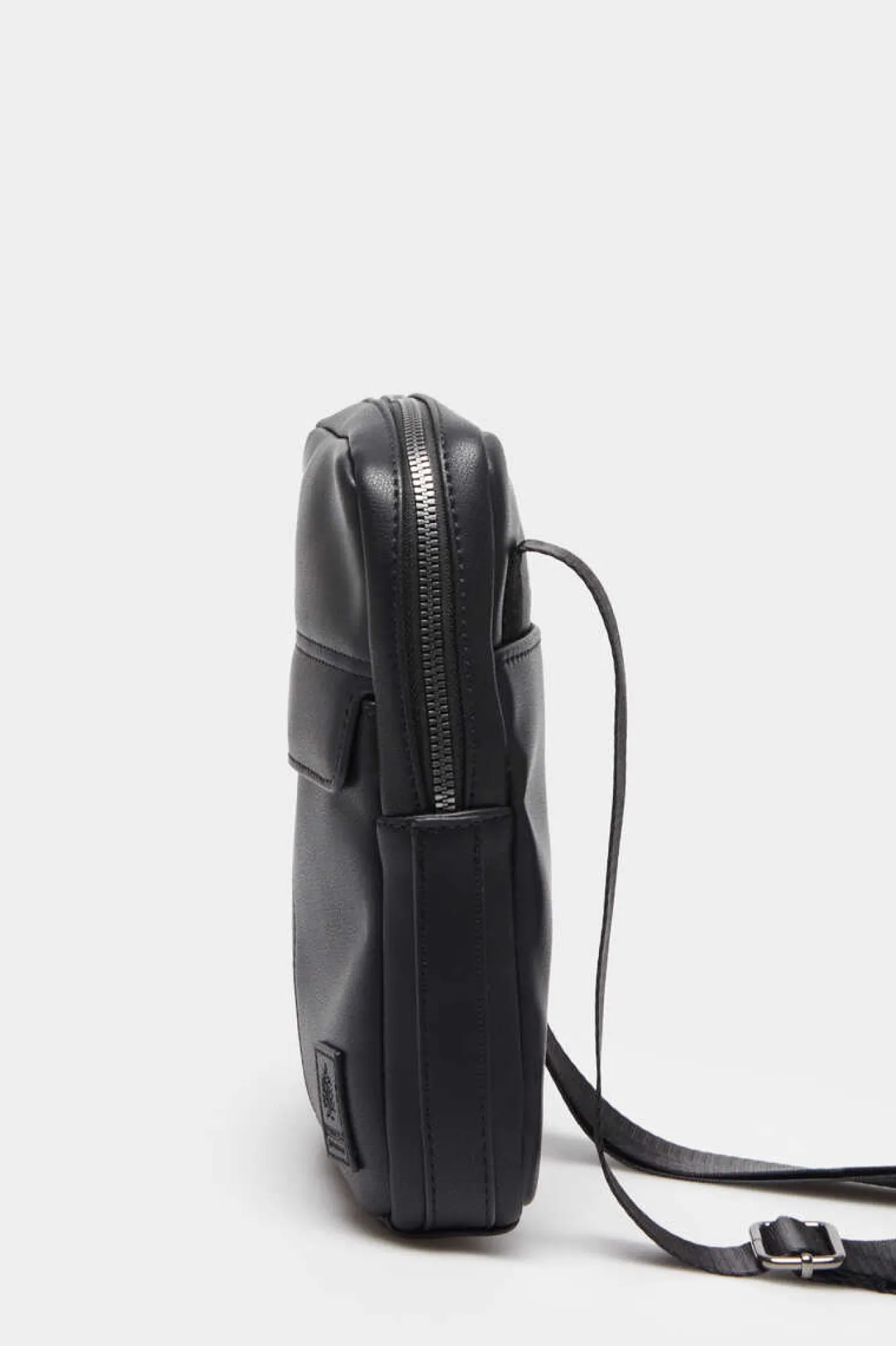 Springfield Mala Media Cruzada Efeito Pele Preto Discount