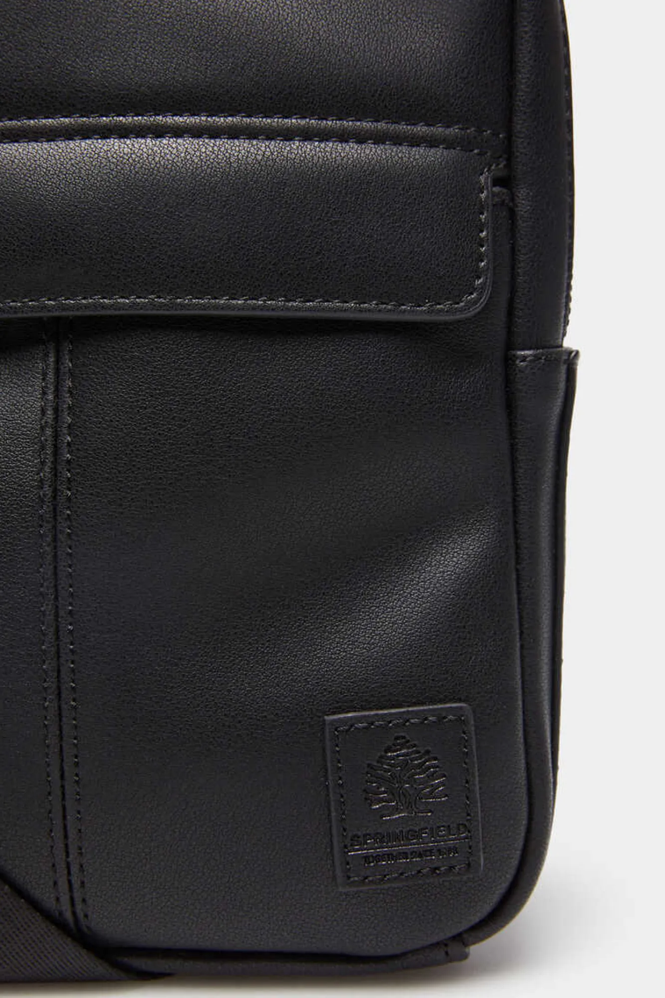 Springfield Mala Media Cruzada Efeito Pele Preto Discount