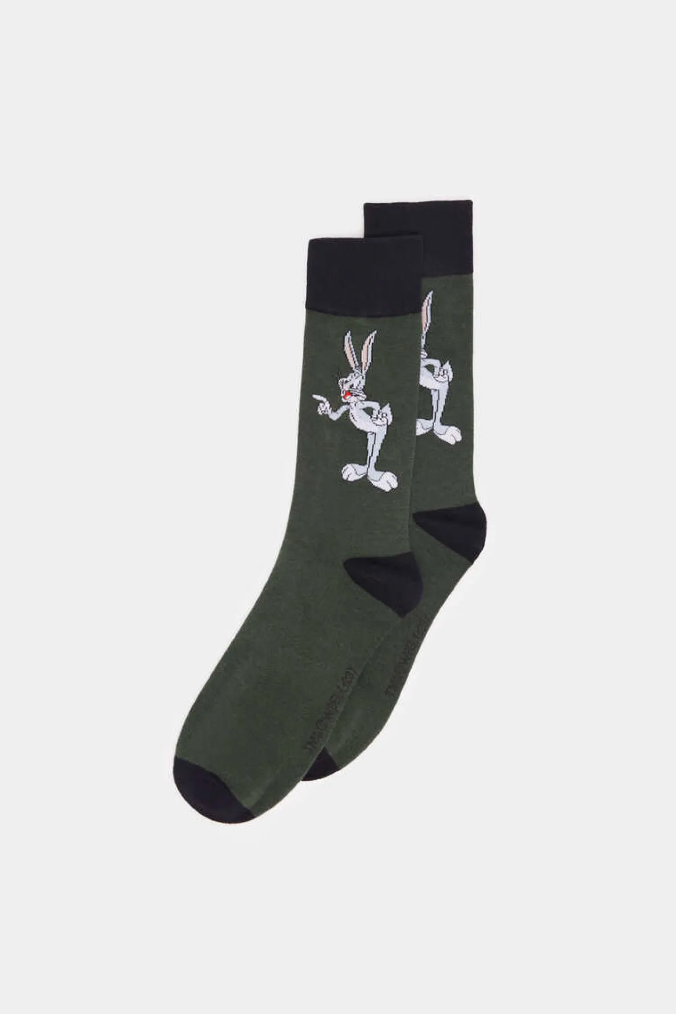 Springfield Meia Alta Do Bugs Bunny Com Posicional Verde Escuro