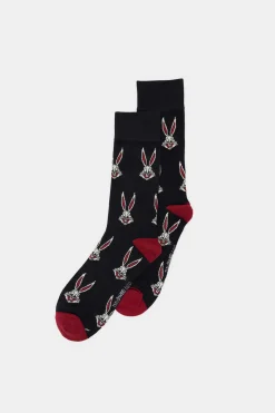 Springfield Meia Alta Do Bugs Bunny Em Jacquard Marinho Online