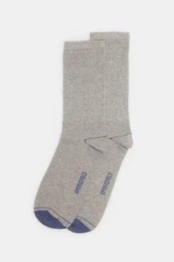 Springfield Meia Basica Canelada Cinza New