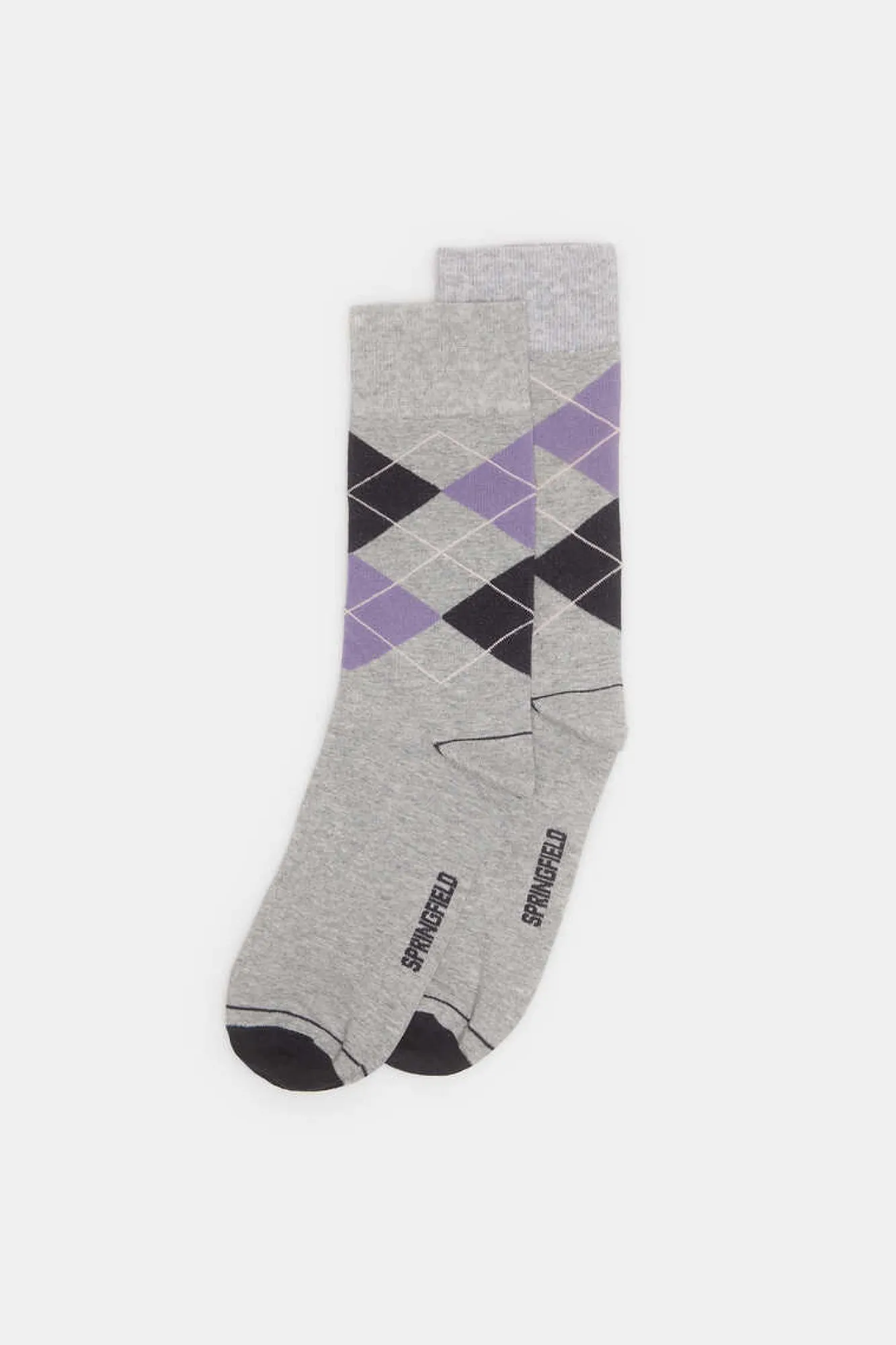 Springfield Meia Losangos Cinza Clearance