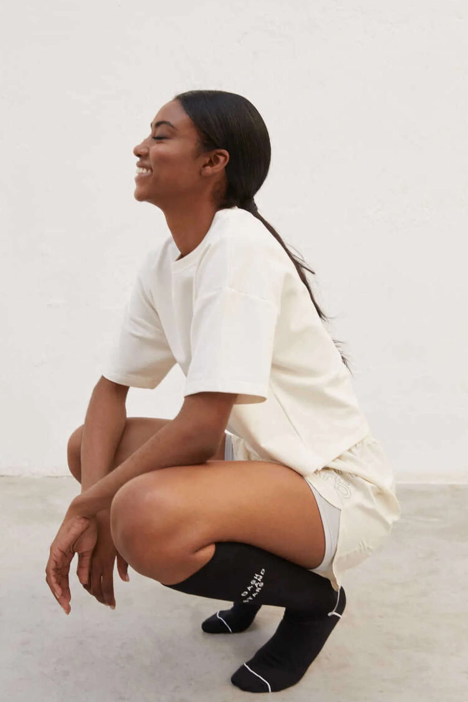 Dash and Stars Meias-Meia Soquete Preta Extra Comprida Tecnico