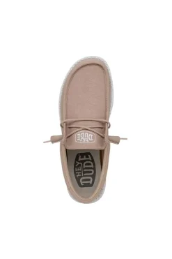 Dude Shoes Mokassins Wally Slub Bege Medio