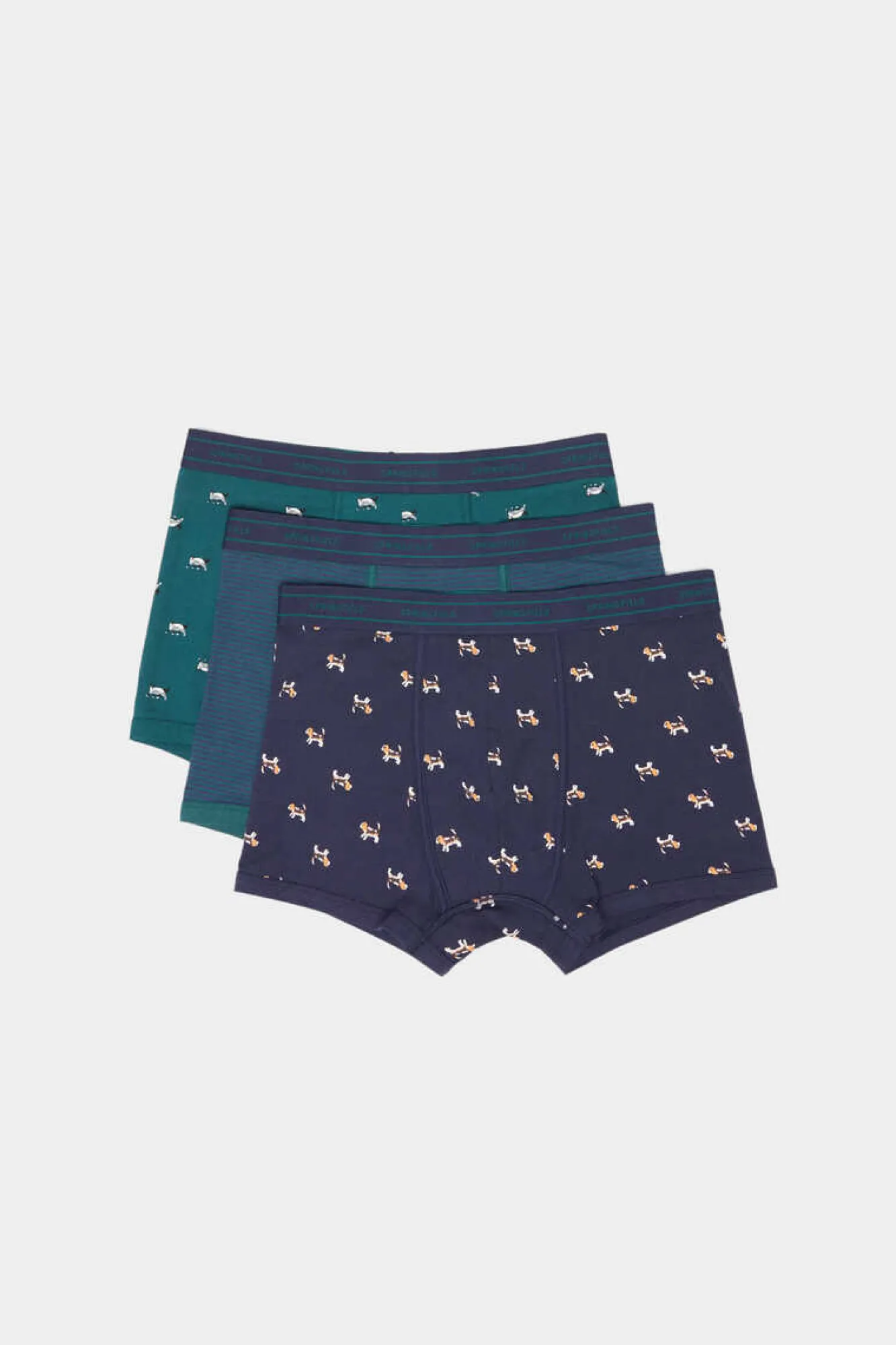 Springfield Pack 3 Boxers Algodao Caes E Gatos Verde Online
