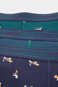 Springfield Pack 3 Boxers Algodao Caes E Gatos Verde Online