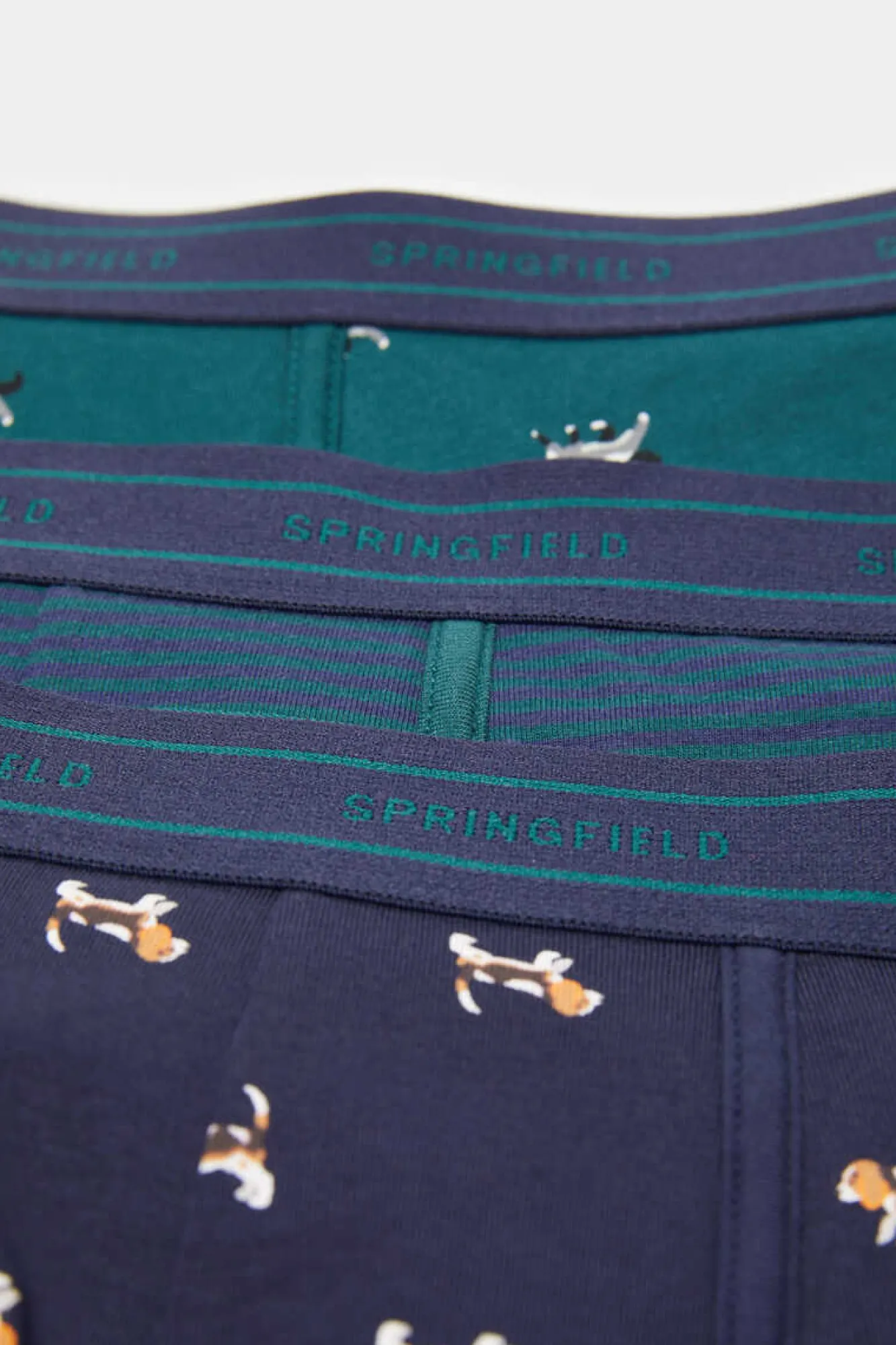 Springfield Pack 3 Boxers Algodao Caes E Gatos Verde Online