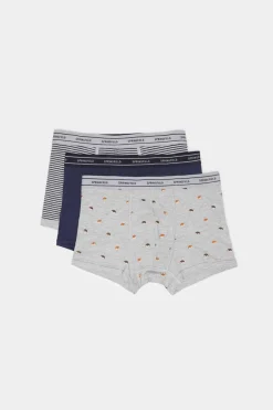 Springfield Pack 3 Boxers Algodao Estampado Ouricos Marinho New