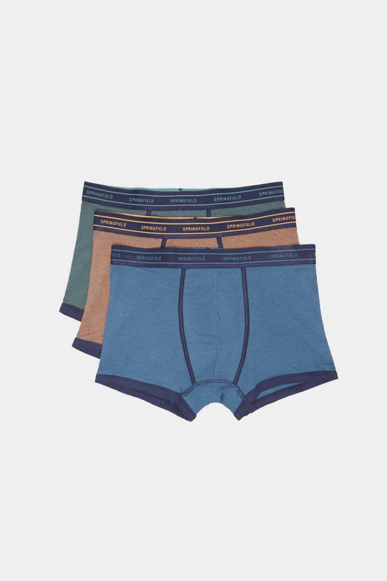 Springfield Pack 3 Boxers Algodao Microrriscas Verde Sale