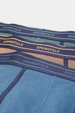 Springfield Pack 3 Boxers Algodao Microrriscas Verde Sale