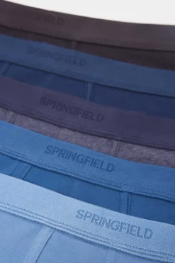 Springfield Pack 5 Boxers Basico Algodao Marinho Discount