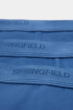 Springfield Pack 3 Boxers Basicos Algodao Azul Sale