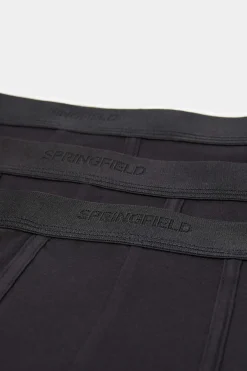 Springfield Pack 3 Boxers Basicos Algodao Preto Discount