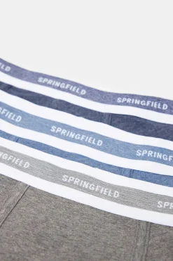 Springfield Pack 2 Boxers Basicos Melange Azul Aco Outlet