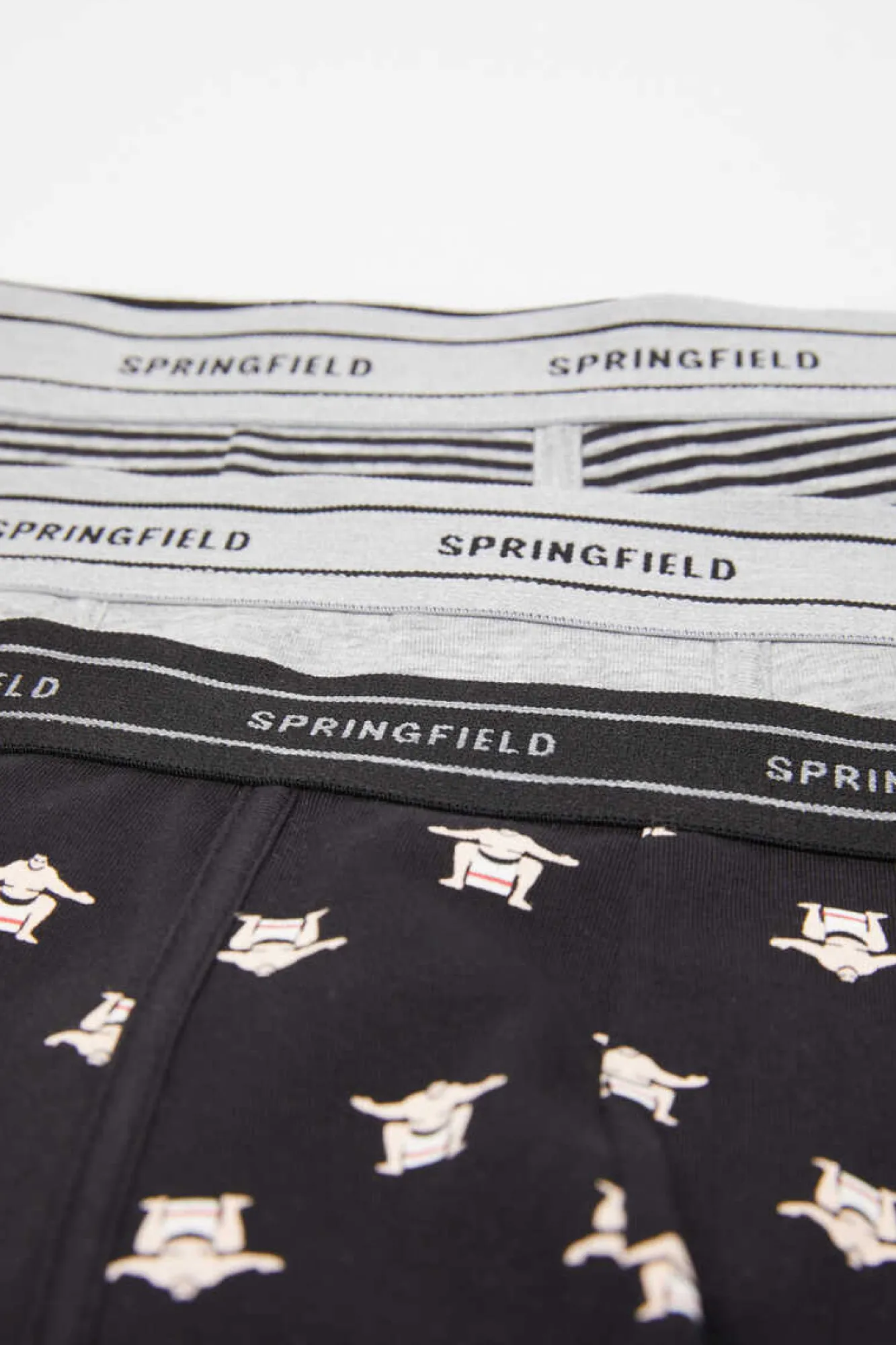 Springfield Pack 3 Boxers De Algodao Estampado Sumo Preto Clearance