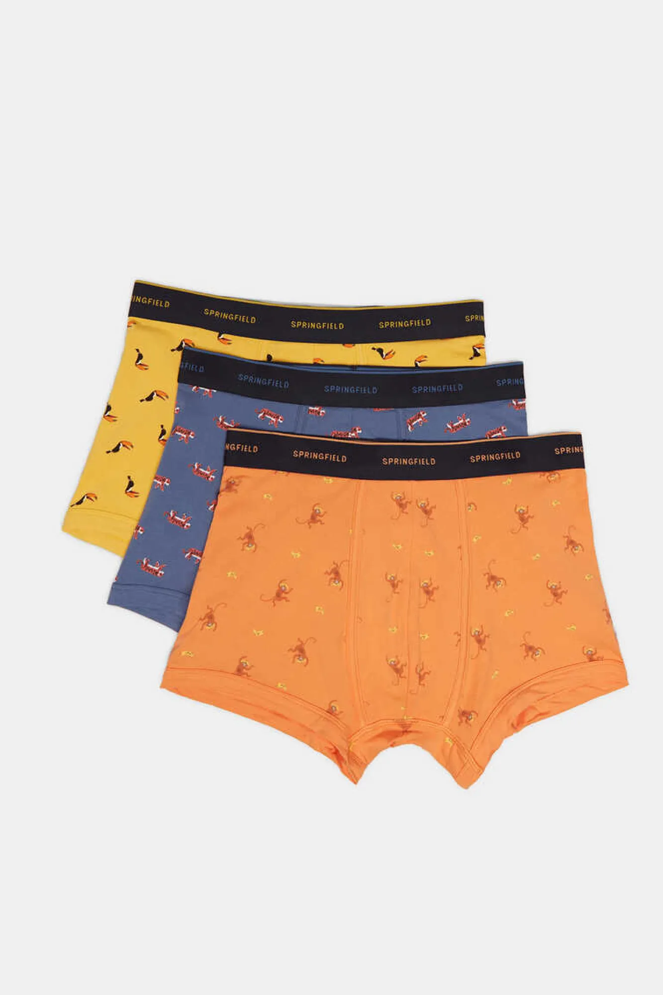 Springfield Pack 3 Boxers Motivos Animais Laranja Outlet