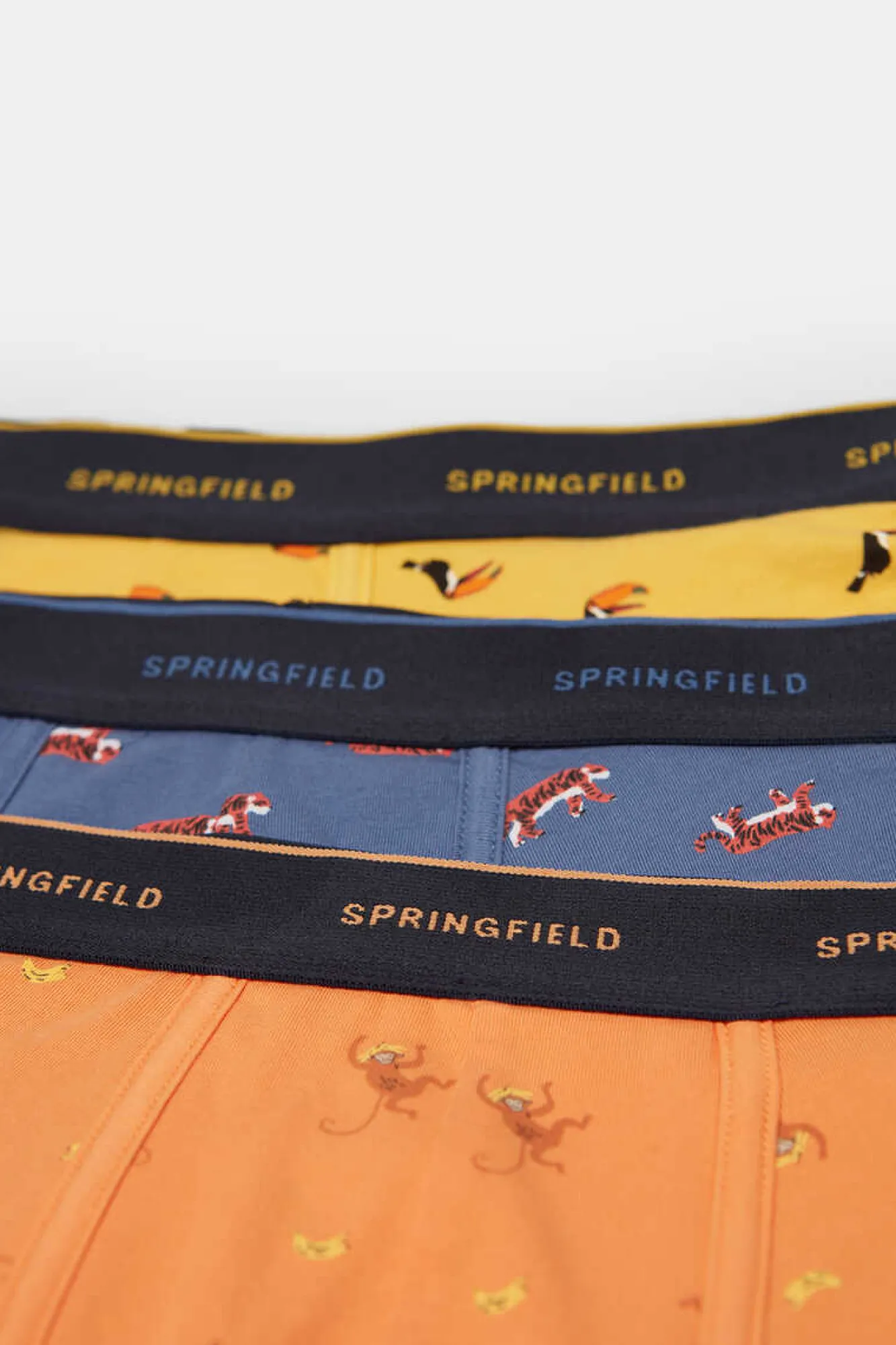Springfield Pack 3 Boxers Motivos Animais Laranja Outlet