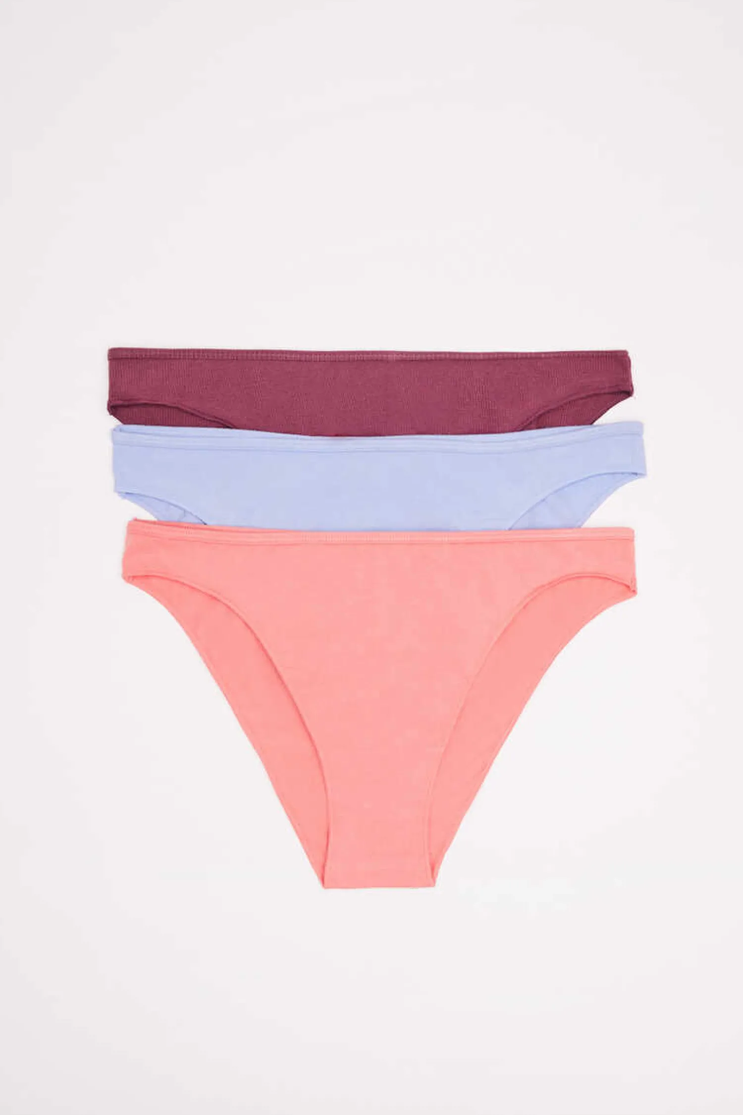 HI&BYE Roupa Interior-Pack 3 Cuecas Classicas Multicoloridas: Rosa, Lilas, Bordo