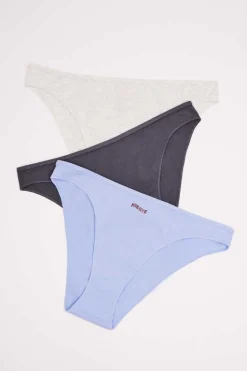HI&BYE Roupa Interior-Pack 3 Cuecas Classicas Multicoloridas: Cinzento, Lilas, Cinzento-Escuro