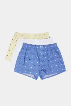 Springfield Pack 3 Cuecas Em Popelina De Algodao Com Animais Azul Aco Sale