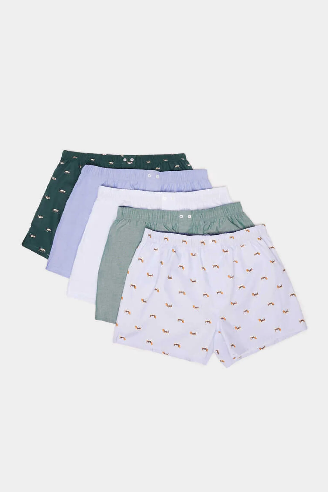 Springfield Pack 3 Cuecas Em Popelina De Algodao, Com Caes E Gatos Verde