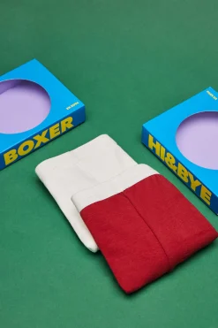 HI&BYE Roupa Interior-Pack 2 Cuequinhas Culottes Multicolor: Bordeaux, Branco