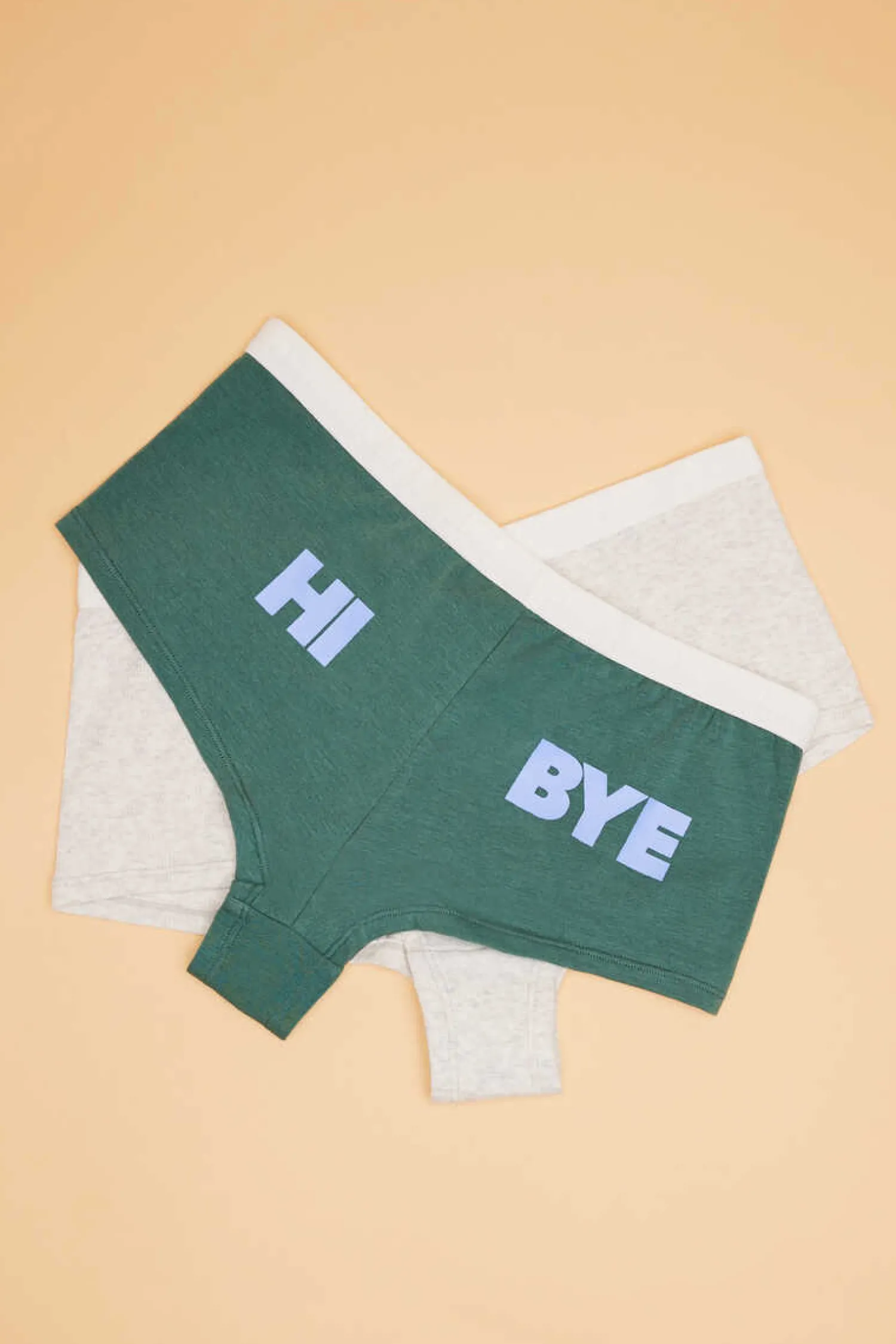 HI&BYE Roupa Interior-Pack 2 Cuequinhas Culottes Multicolor: Cinzento, Verde