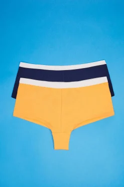 HI&BYE Roupa Interior-Pack 2 Cuequinhas Culottes Multicolor: Laranja, Lilas