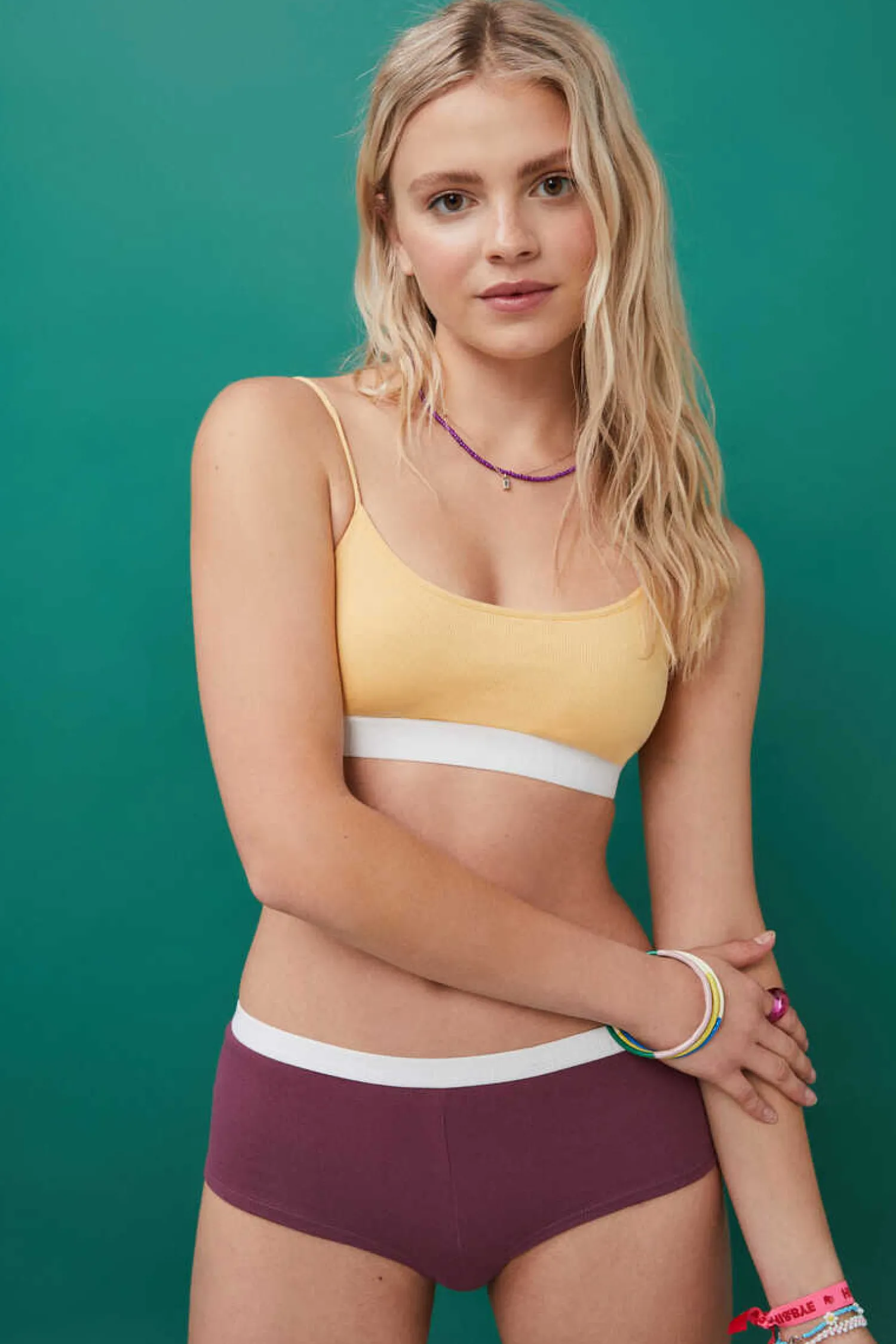 HI&BYE Roupa Interior-Pack 2 Cuequinhas Culottes Multicolor: Preto, Bordeaux