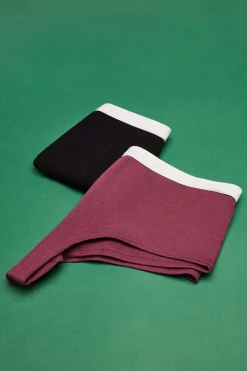 HI&BYE Roupa Interior-Pack 2 Cuequinhas Culottes Multicolor: Preto, Bordeaux